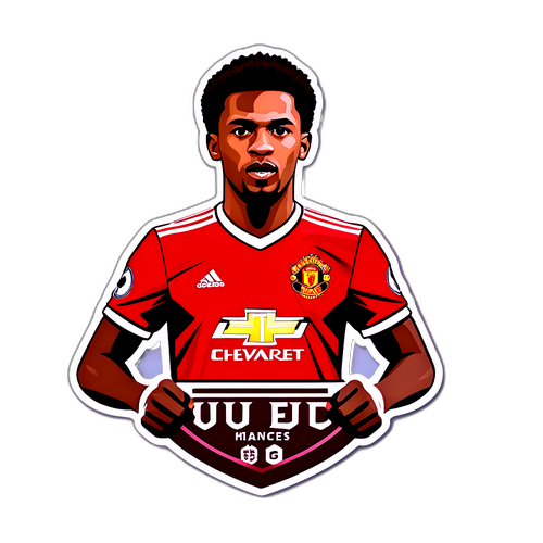 Thiết kế nhãn dán hình cầu thủ Manchester United và logo West Ham