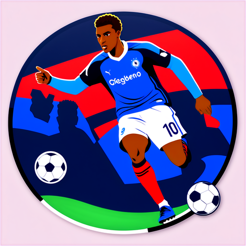 Stylisierter Gabriel Diallo im Einsatz auf dem Fußballfeld