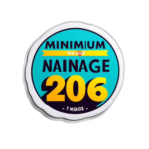 Nowoczesny i wpływowy sticker symbolizujący 'minimum wage 2026'