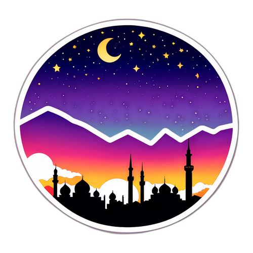 Silhouette del Skyline di Teheran al Crepuscolo