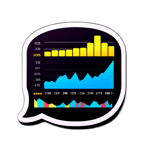 簡約風格美股趨勢圖貼紙