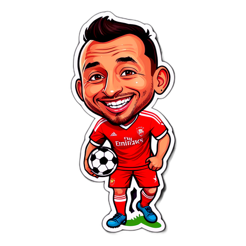 Caricatur av Santi Cazorla med fotball