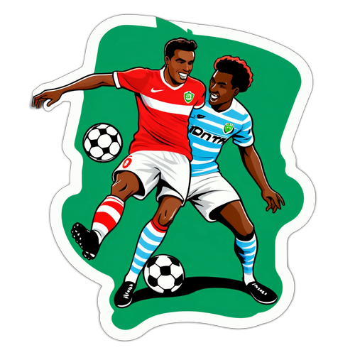 Stiker Perlawanan Bola Sepak Santos vs Internacional