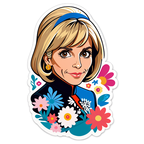 Brigitte Macron virágokkal körülvéve