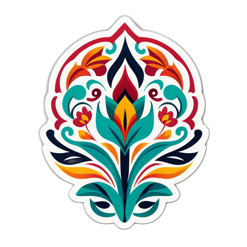 Kulturális Virágminta Sticker