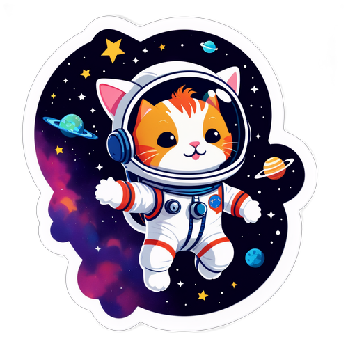 Astronaut Cat in Space