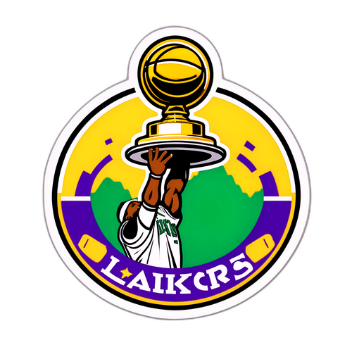 Un autocollant qui célèbre l'histoire des Lakers – Celtics