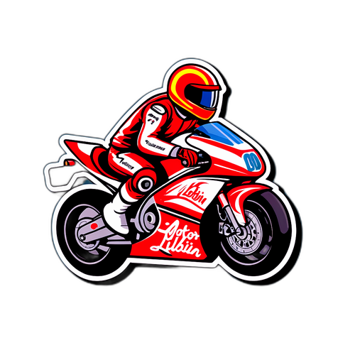 Pengendara Motor Kartun