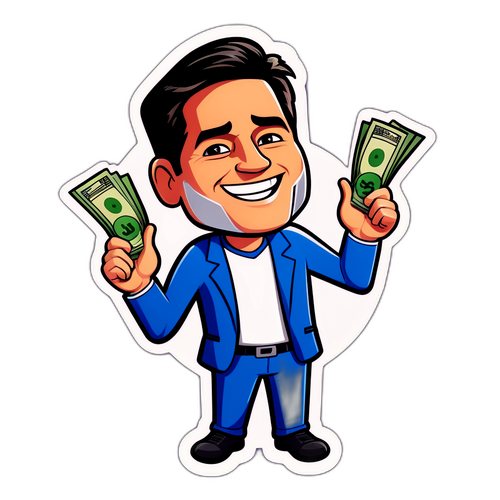 Mark Cuban Cartoon Character Sticker