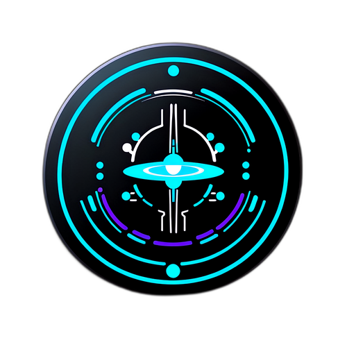 Un sticker futurist cu logo-ul Anthropic