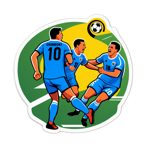 Etichetă cu jucători de fotbal sărbătorind meciul Chindia Târgoviște - Afumați