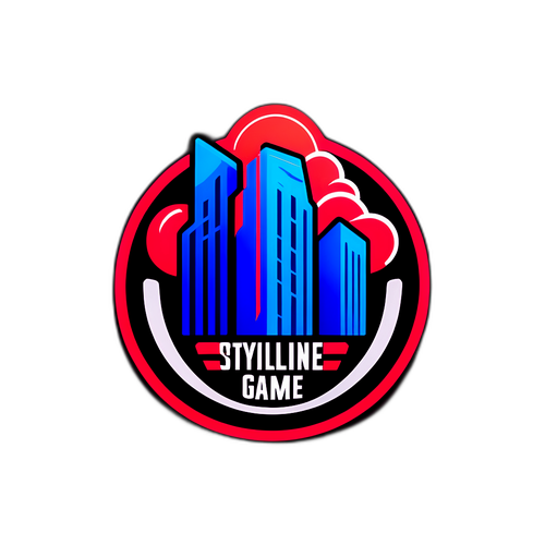 Stylisierte Spiel Sticker mit Gebauten Design