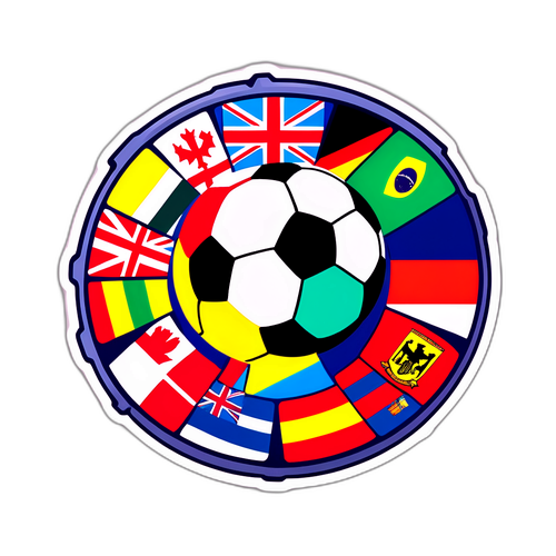 Sticker de Balón de Fútbol con Banderas
