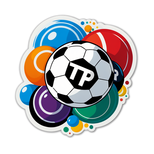 Sportowy Frenzy! Nowoczesny Sticker z Logo TVP SPORT i Kolorowymi Piłkami!