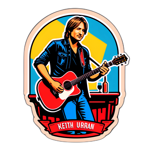 Adesivo Retro do Keith Urban