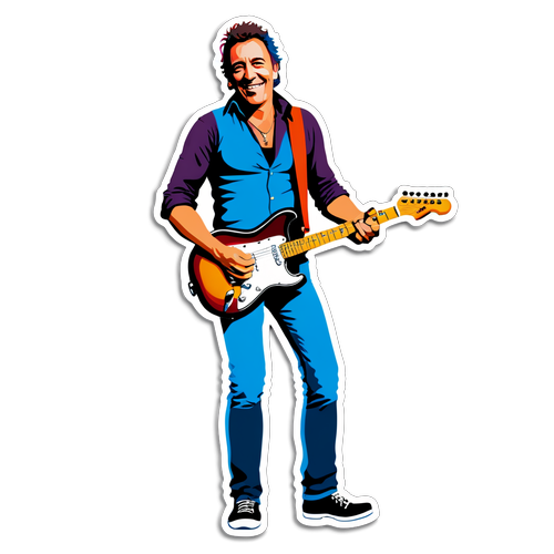 Unleash the Rock Star in You: Bruce Springsteen's Whimsical 'Rock On!' Sticker Will Brighten Your Day!