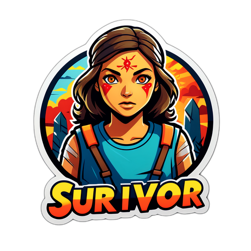 Σχεδίαση αυτοκόλλητου που τονίζει την ένταση του παιχνιδιού Survivor