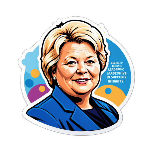 Lederskapsklistremerke med Erna Solberg