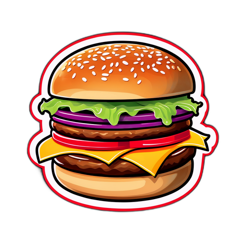 Ilustrace fantastického hamburgeru od Five Guys