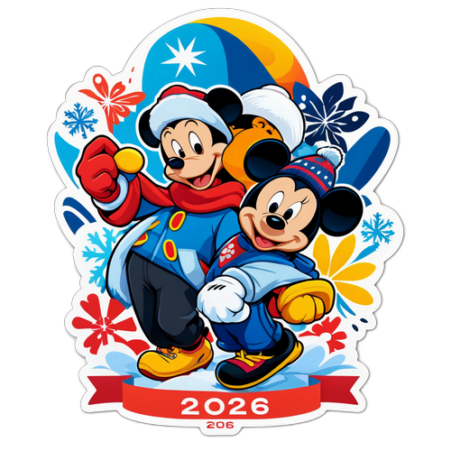 Μαγικό Αυτοκόλλητο Χειμερινών Ολυμπιακών Αγώνων 2026 με Χαρακτήρες της Disney