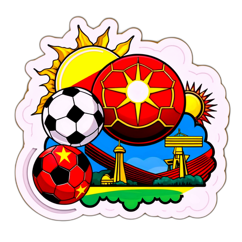 Kumbukumbu ya Siku ya Jua la Makedonia Kaskazini na Atomium ya Ubelgiji