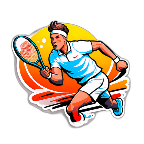 A dynamisk klistremerke av Casper Ruud i aksjon