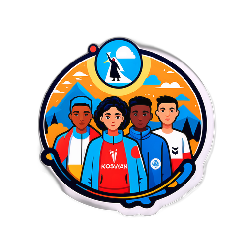 Ілюстрація сучасної молодіжної команди з косовськими мотивами