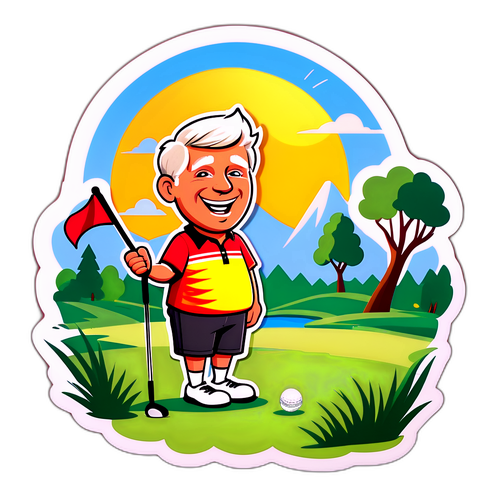 Playful Cartoon of a Golfer