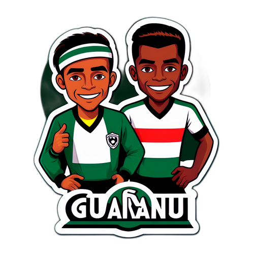 Stiker Retro Guarani dan Santos