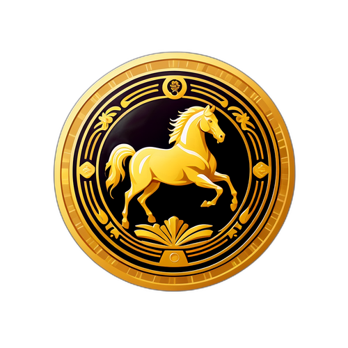 ゴールド馬ロゴステッカー