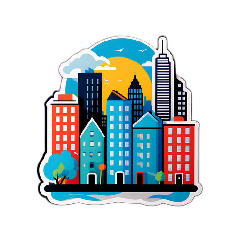 Modern Lakások és Házak Sticker