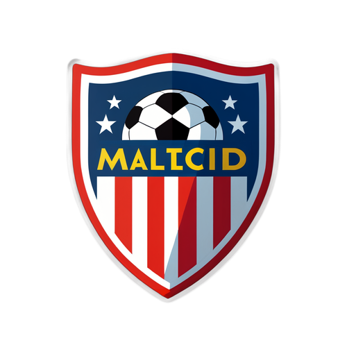 Ilustração do Escudo do Atlético de Madrid com uma Bola de Futebol