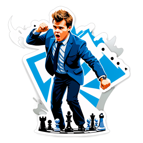 Schackbräde Scen med Magnus Carlsen