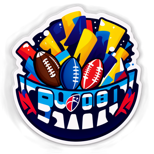 Sticker représentant une ambiance de fête pendant le Super Bowl