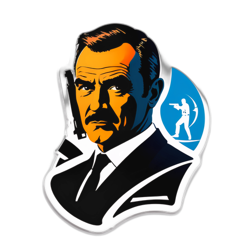 Spionage-thema met silhouet van Sean Connery