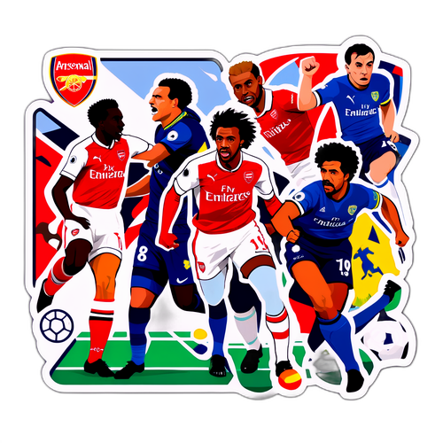 아스널과 리즈의 상징적인 순간 스티커