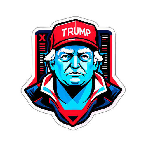 Modern, teknikinspirerad klistermärke för 'Trump X'