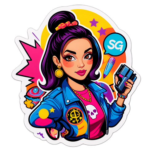 Autocolant trendy cu Gina Pistol