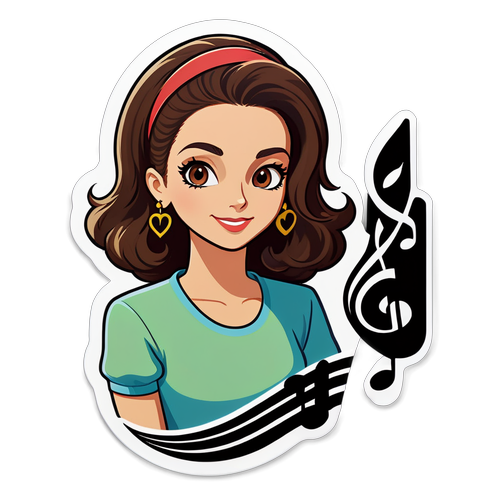 Sticker Minimalista di Stefania Orlando con Tema Musicale