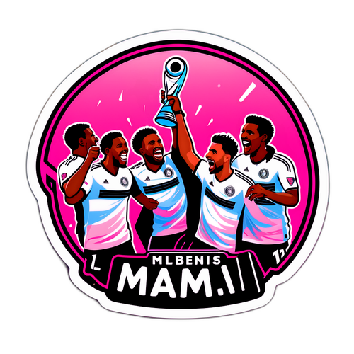 Autocolant cu fani Inter Miami sărbătorind un gol