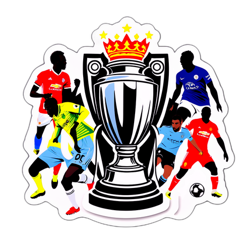 Sticker ya Kombe la EPL na Silhouette za Washambuliaji Wanyumbani