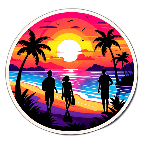 Vibrant Sunset Beach Scene