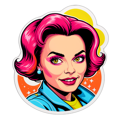 Szalony naklejka w stylu pop-art z Małgorzatą Rozenek