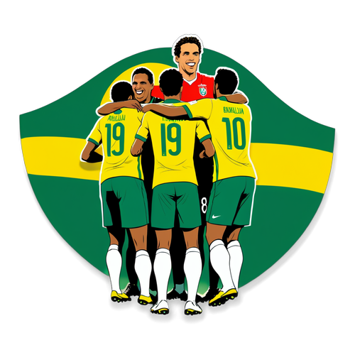 A Força da Camaradagem: Jogadores da Seleção Brasileira em Um Momento Inesquecível com a Bandeira!