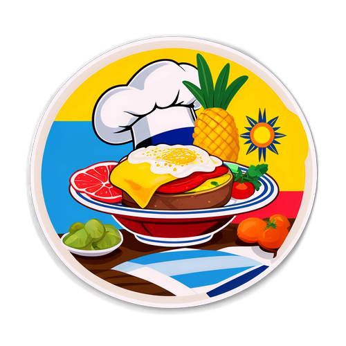 Arjantin ve Kolombiya'nın Ünlü Yemekleri Üzerine Eğlenceli Sticker Tasarımı