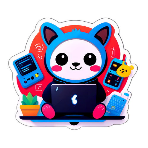 साइबर सुरक्षा टिप्स का दोस्ताना स्टिकर