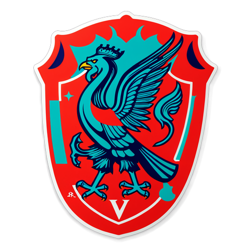 Aufkleber, der die Energie und Leidenschaft des Fußballs im klassischen Liverpool-Design ausdrückt