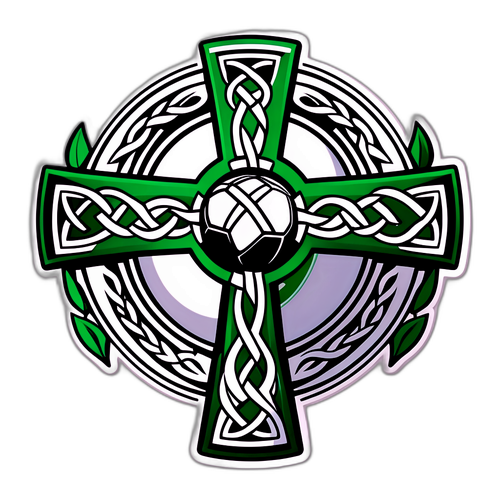 Muundo wa Msalaba wa Keltik na Majani ya Laurel