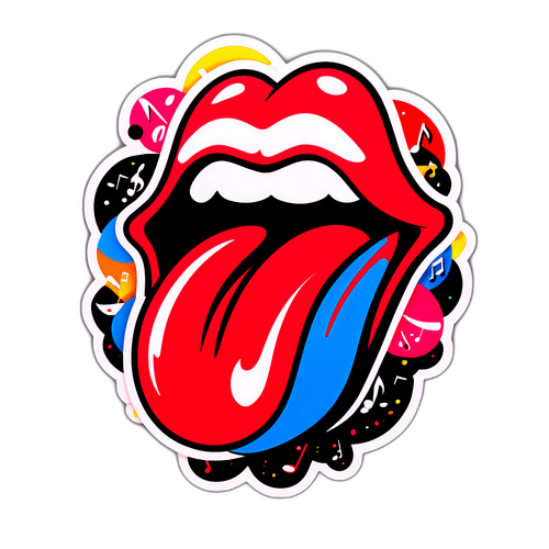 Rolling Stones İlhamlı Sticker