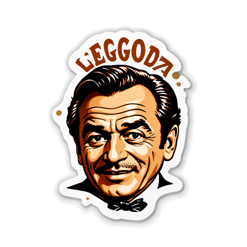 Celebra Ugo Tognazzi: L'Eleganza del Cinema Italiano in un Stickers Vintage Indimenticabili!